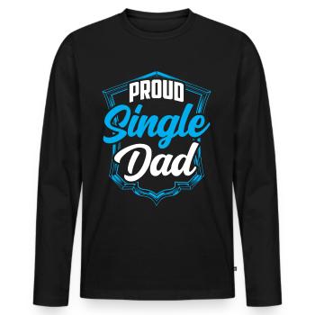 Proud Single Parent Single Parent Single Parent - Men's Premium Organic Long Sleeve Shirt - black - Front - Nico (187cm)