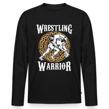 Wrestling Krieger Ringer Ringkampf Ringen - Männer Premium Bio Langarmshirt - Schwarz - Vorne - Nico (187cm)