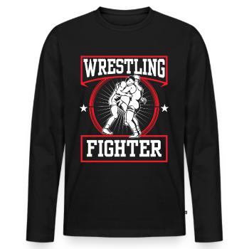 Wrestling Kämpfer Ringkampf Ringen Ringer - Männer Premium Bio Langarmshirt - Schwarz - Vorne - Nico (187cm)