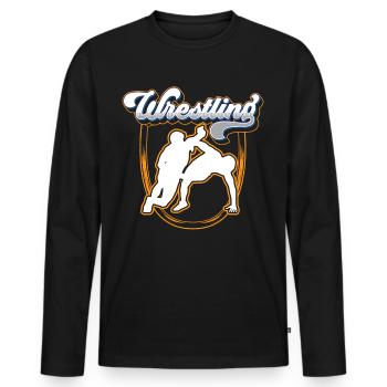 Wrestling Wrestling Wrestling Wrestler - Men's Premium Organic Long Sleeve Shirt - black - Front - Nico (187cm)