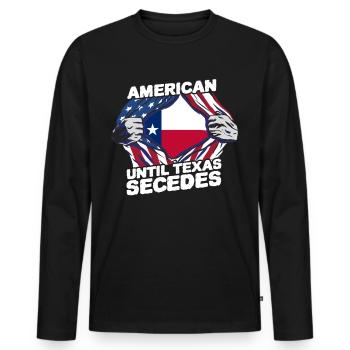 Amerikaner Bis Zur Abspaltung Von Texas Texaner - Männer Premium Bio Langarmshirt - Schwarz - Vorne - Nico (187cm)