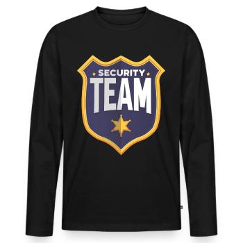Équipe de sécurité Équipe de sécurité Sécurité Du videur - T-shirt manches longues Premium bio Homme - noir - Devant - Nico (187cm)