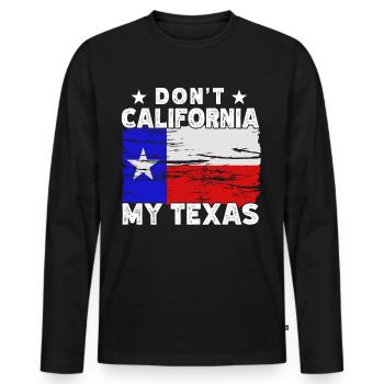 Californie Texas Texans Texan Pride Dictons - T-shirt manches longues Premium bio Homme - noir - Devant - Nico (187cm)