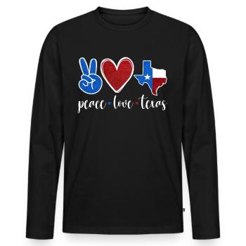 Paix Amour Texas Pride Texan Texan - T-shirt manches longues Premium bio Homme - noir - Devant - Nico (187cm)