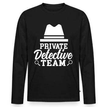 Private Detective Team Private Detective Agency Private - Men's Premium Organic Long Sleeve Shirt - black - Front - Nico (187cm)