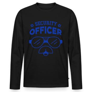 Videur de sécurité Garde de sécurité Sécurité - T-shirt manches longues Premium bio Homme - noir - Devant - Nico (187cm)