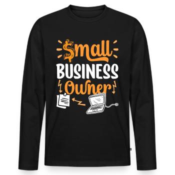 Kleinunternehmer CEO Gründer Besitzer - Männer Premium Bio Langarmshirt - Schwarz - Vorne - Nico (187cm)