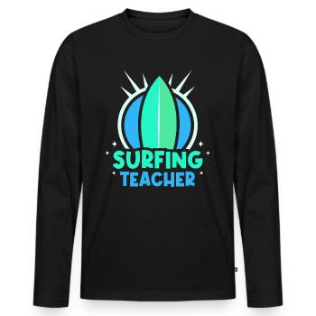 Moniteur de surf Surf Surf surf surf - T-shirt manches longues Premium bio Homme - noir - Devant - Nico (187cm)