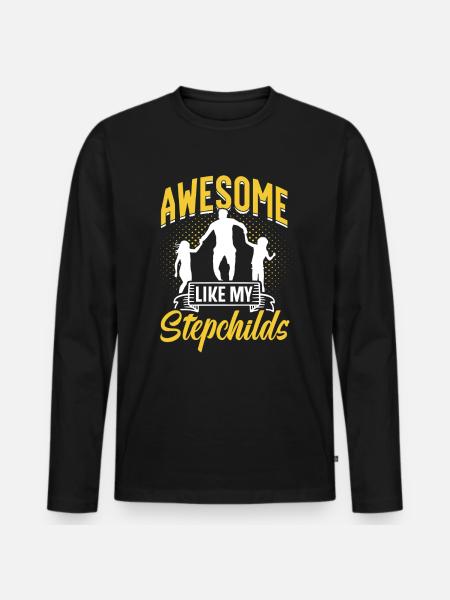 Fantastic as my stepchildren stepfather - Men's Premium Organic Long Sleeve Shirt - black