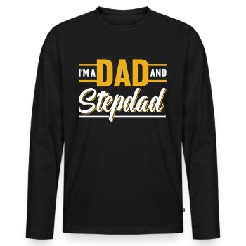 Je suis père et beau-père beau-père beau-père beau-père beau-père - T-shirt manches longues Premium bio Homme - noir - Devant - Nico (187cm)