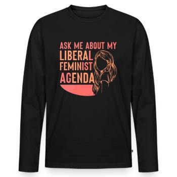 Agenda féministe libéral Féminisme Féministe - T-shirt manches longues Premium bio Homme - noir - Devant - Nico (187cm)