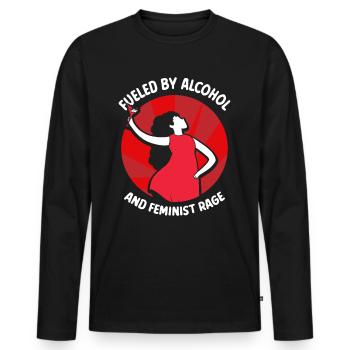 Driven by alcohol and feminist anger - Men's Premium Organic Long Sleeve Shirt - black - Front - Nico (187cm)