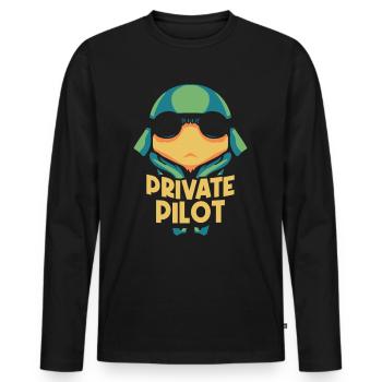 Jet de pilote privé Avion léger Petit avion - T-shirt manches longues Premium bio Homme - noir - Devant - Nico (187cm)