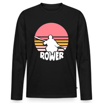 Rowing Rowing Boat Rowing Rowing Rowing - Men's Premium Organic Long Sleeve Shirt - black - Front - Nico (187cm)