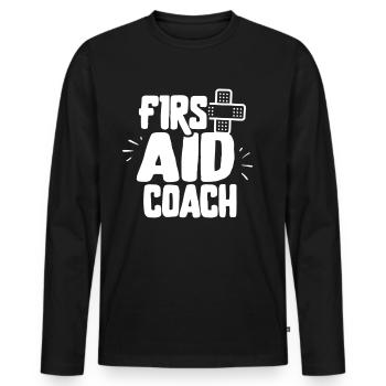 Erste Hilfe Trainer Kurs Sofortmaßnahmen Lehrer - Männer Premium Bio Langarmshirt - Schwarz - Vorne - Nico (187cm)
