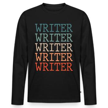 Author Writer Writer Writing - Men's Premium Organic Long Sleeve Shirt - black - Front - Nico (187cm)