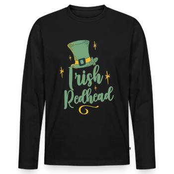 Irish Redhead Gaelic Irish Irish Ireland - Men's Premium Organic Long Sleeve Shirt - black - Front - Nico (187cm)