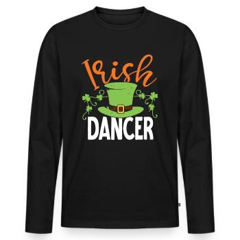 Irish Dancer Ireland Gaelic Irish Irish - Men's Premium Organic Long Sleeve Shirt - black - Front - Nico (187cm)