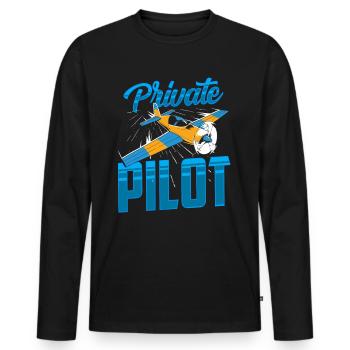 Jet de pilote privé Petit avion Avion léger - T-shirt manches longues Premium bio Homme - noir - Devant - Nico (187cm)