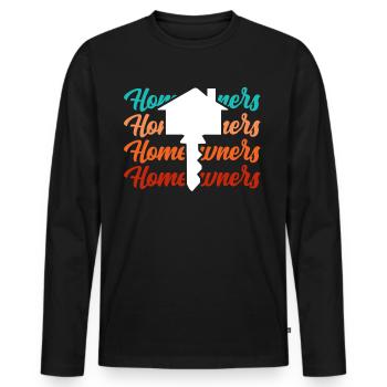 Propriétaire Propriétaire Maison propriétaire - T-shirt manches longues Premium bio Homme - noir - Devant - Nico (187cm)