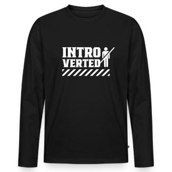 Introverted Sarcasm Introverted Shy - Men's Premium Organic Long Sleeve Shirt - black - Front - Nico (187cm)