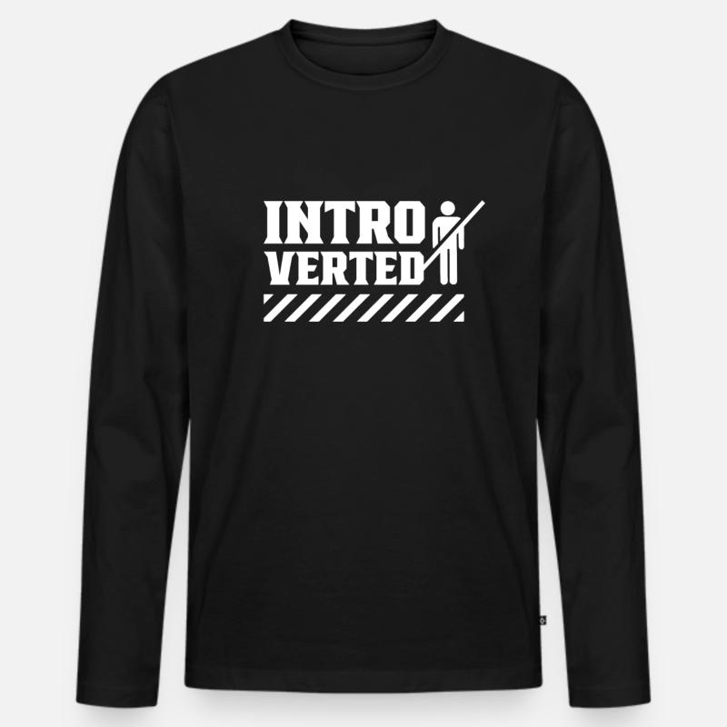 Introvertiert Sarkasmus Introvertierter Schüchtern - Männer Premium Bio Langarmshirt - Schwarz