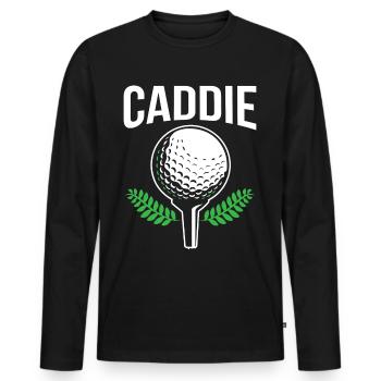 Caddie Golfing Profession Golfeur Golfeur - T-shirt manches longues Premium bio Homme - noir - Devant - Nico (187cm)