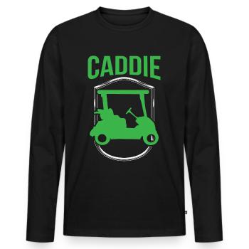 Caddie Profession Golfeur Golf Golf - T-shirt manches longues Premium bio Homme - noir - Devant - Nico (187cm)