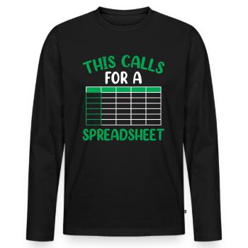 This Requires A Spreadsheet Table Accountant - Men's Premium Organic Long Sleeve Shirt - black - Front - Nico (187cm)
