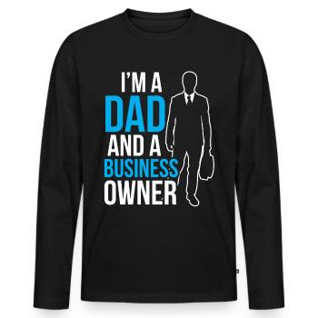 Ich Bin Ein Vater Und Ein Geschäftsinhaber CEO - Männer Premium Bio Langarmshirt - Schwarz - Vorne - Nico (187cm)