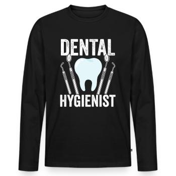 Dental Hygienist Team Dental Hygiene Dentist - Men's Premium Organic Long Sleeve Shirt - black - Front - Nico (187cm)