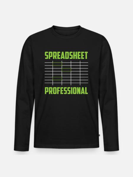 Spreadsheet Profi Arbeit Tabelle Buchhalter - Männer Premium Bio Langarmshirt - Schwarz