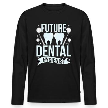 Future Dental Hygienist Dental Hygiene Team - Men's Premium Organic Long Sleeve Shirt - black - Front - Nico (187cm)