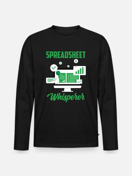 Tableur Whisperer Table Travail comptable - T-shirt manches longues Premium bio Homme - noir