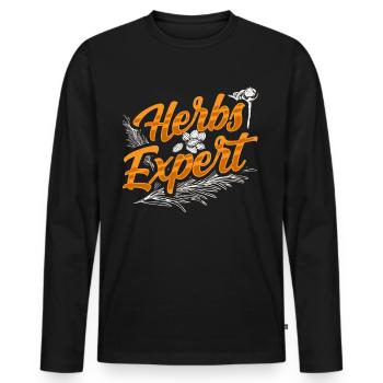 Herb Expert Herb Herb Garden - T-shirt manches longues Premium bio Homme - noir - Devant - Nico (187cm)