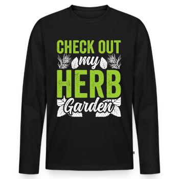 Découvrez mes herbes de jardin d’herbes aromatiques - T-shirt manches longues Premium bio Homme - noir - Devant - Nico (187cm)