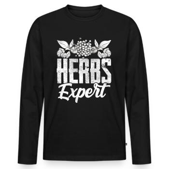 Herb Expert Herb Herb Garden - T-shirt manches longues Premium bio Homme - noir - Devant - Nico (187cm)