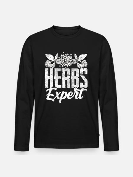 Herb Expert Herb Herb Garden - Men's Premium Organic Long Sleeve Shirt - black