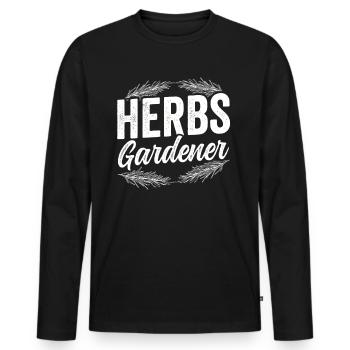 Herb Gardener Herbalisme Herb Garden Herb Herb - T-shirt manches longues Premium bio Homme - noir - Devant - Nico (187cm)