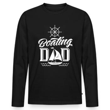 Boating Father Yacht Boating Boat Boat - Men's Premium Organic Long Sleeve Shirt - black - Front - Nico (187cm)