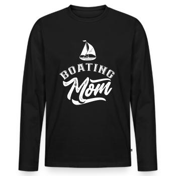 Boating Mother Boating Boat Boat Boat Yacht - Men's Premium Organic Long Sleeve Shirt - black - Front - Nico (187cm)