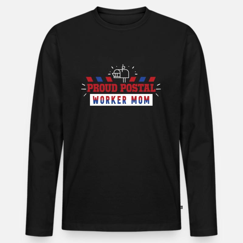Stolze Postbotin Mutter Postbote Briefträger - Männer Premium Bio Langarmshirt - Schwarz