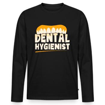 Hygiénistes dentaires Hygiène dentaire Équipe dentaire - T-shirt manches longues Premium bio Homme - noir - Devant - Nico (187cm)