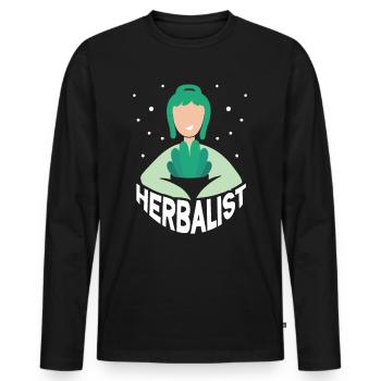 Herboriste Herb Herb Herb Herb Garden - T-shirt manches longues Premium bio Homme - noir - Devant - Nico (187cm)