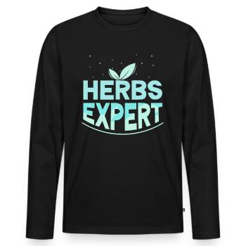 Herb Expert Herb Herb Garden - T-shirt manches longues Premium bio Homme - noir - Devant - Nico (187cm)