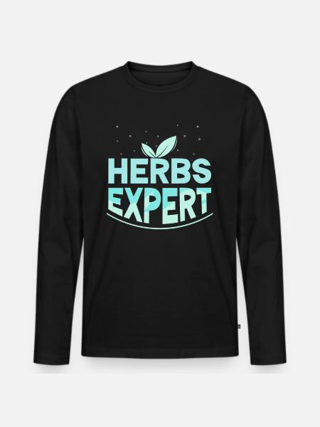 Herb Expert Herb Herb Garden - Men's Premium Organic Long Sleeve Shirt - black