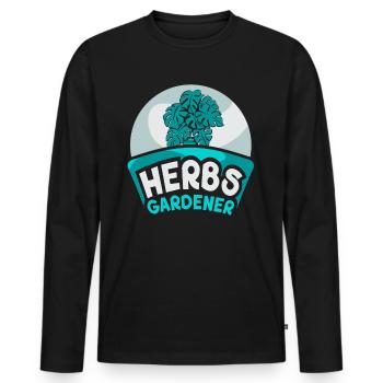 Herb Gardener Herb Herb Garden Herbalisme - T-shirt manches longues Premium bio Homme - noir - Devant - Nico (187cm)