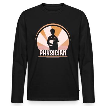Arzt Beruf Mediziner Medizin Doktor - Männer Premium Bio Langarmshirt - Schwarz - Vorne - Nico (187cm)