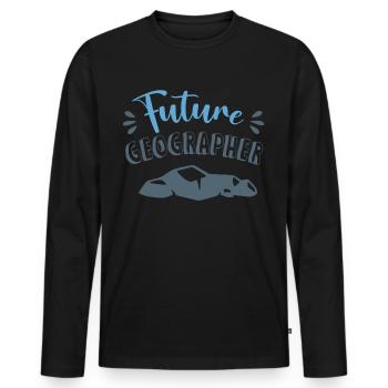 Future Geographer Profession Geographer Geography - Men's Premium Organic Long Sleeve Shirt - black - Front - Nico (187cm)