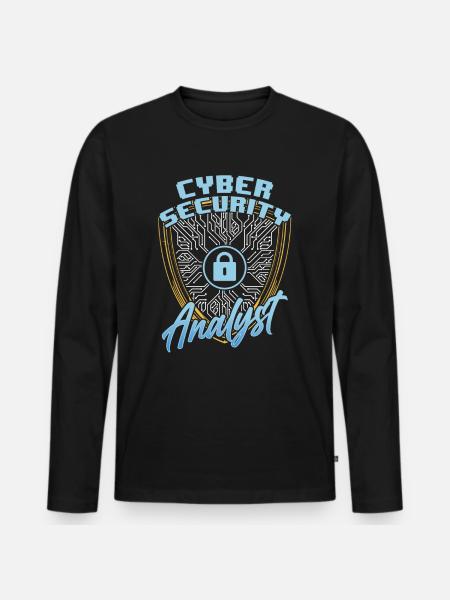 Analyst Für Cybersicherheit Cybersecurity Hacker - Men's Premium Organic Long Sleeve Shirt - black